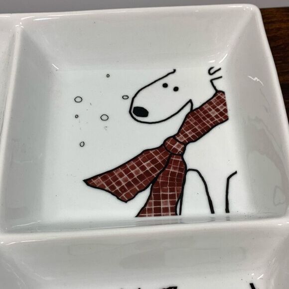 BIA Microwave Dishwasher Oven Safe Oh Deer! Sectioned Server White - Picture 3 of 6